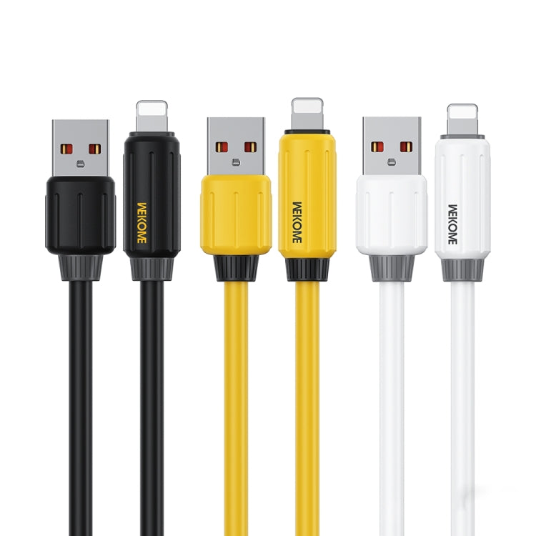 WK WDC-27i Elastic Genuine Silicone 1m 12W USB to 8 Pin Fast Charging Data Cable(Yellow)