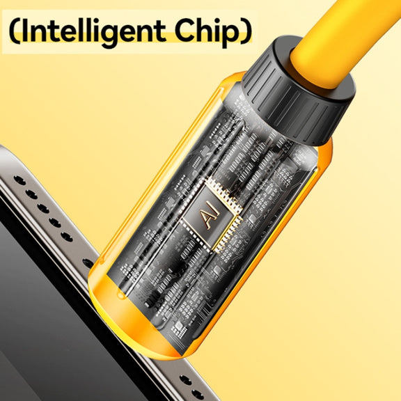 WK WDC-27i Elastic Genuine Silicone 1m 12W USB to 8 Pin Fast Charging Data Cable(Yellow)