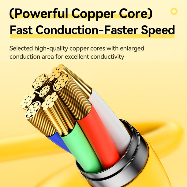 WK WDC-27i Elastic Genuine Silicone 1m 12W USB to 8 Pin Fast Charging Data Cable(Yellow)