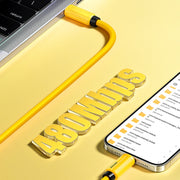 WK WDC-27i Elastic Genuine Silicone 1m 12W USB to 8 Pin Fast Charging Data Cable(Yellow)