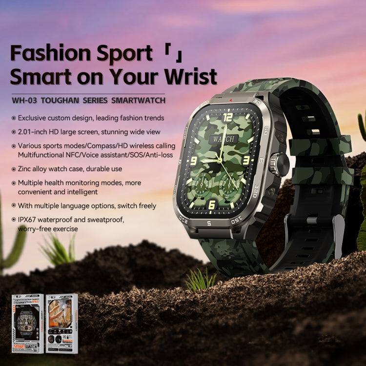 WK WH-03 2.01 inch Smart Watch Supports Bluetooth Calls(Camouflag) - free shipping - PMC TechLife - Order now!