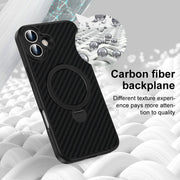 For iPhone 16 Pro Max Carbon Fiber MagSafe 360 Degree Rotating Holder Phone Case(Black)