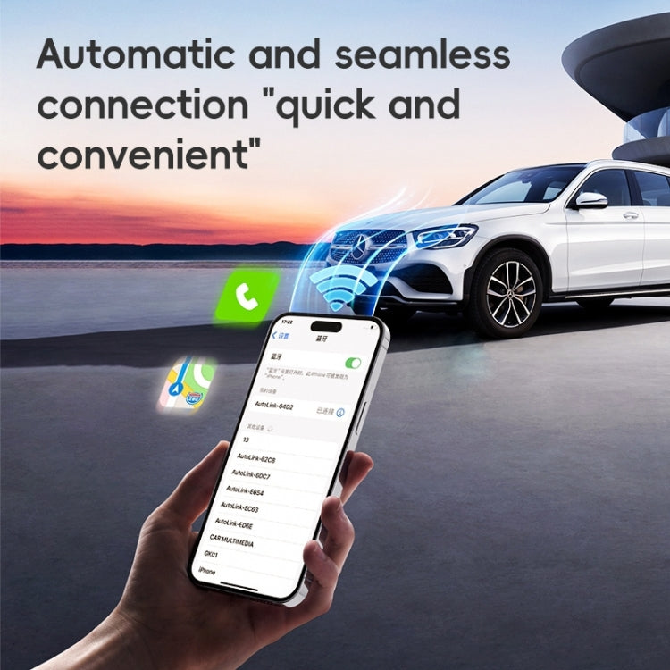 2 in 1 Apple CarPlay / Android Auto Wired to Wireless Car CarPlay Box Adapter(White)