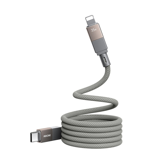 WK WDC-47 Magneto Series 1m PD35W Type-C to 8 Pin Fast Charging Magnetic Data Cable(Grey)