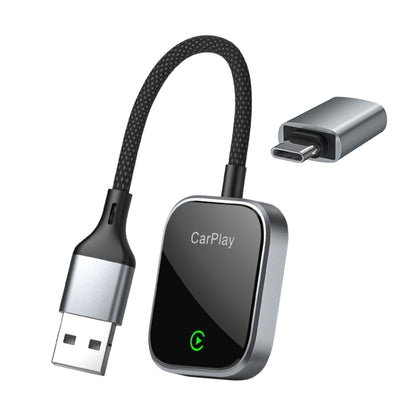 USB, USB-C / Type-C Dual Interface Wired to Wireless Car CarPlay Box Adapter for iPhone(Black) - free shipping - PMC Jewellery - Order now!