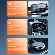 USB, USB-C / Type-C Dual Interface Wired to Wireless Car CarPlay Box Adapter for iPhone(Black)