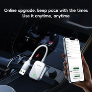 USB, USB-C / Type-C Dual Interface Wired to Wireless Car CarPlay Box Adapter for iPhone(Black)