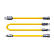 WK WDC-20 Mecha Series Silicone 1.4m 65W 4-in-1 Fast Charging Data Cable(Yellow) - Multifunction Cable by WK | Online Shopping South Africa | PMC TechLife | Buy Now Pay Later Mobicred