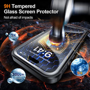 For iPhone 16 Plus RedPepper Tempered Glass MagSafe Phone Case(Black Grey)