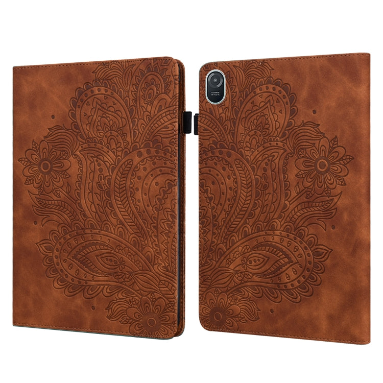 For Honor Pad 8 Peacock Embossed Pattern Leather Tablet Case(Brown) - Honor by PMC TechLife | Online Shopping South Africa | PMC TechLife | Buy Now Pay Later Mobicred