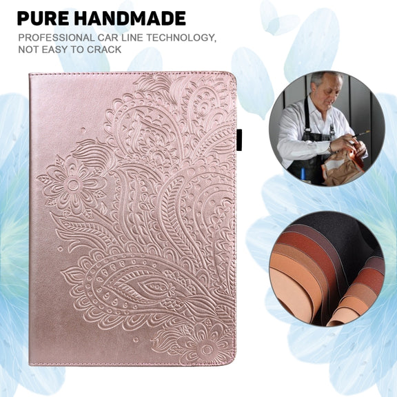 For Honor Pad X9 Peacock Embossed Pattern Leather Tablet Case(Rose Gold)