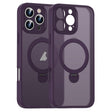 For iPhone 16 Pro Matte Texture 360 Degree Rotary Tone Holder MagSafe Phone Case(Dark Purple) - iPhone 16 Pro Cases by PMC Jewellery | Online Shopping South Africa | PMC Jewellery | Buy Now Pay Later Mobicred