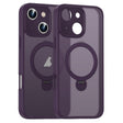 For iPhone 16 Matte Texture 360 Degree Rotary Tone Holder MagSafe Phone Case(Dark Purple) - iPhone 16 Cases by PMC Jewellery | Online Shopping South Africa | PMC Jewellery | Buy Now Pay Later Mobicred