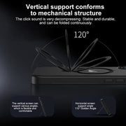 For iPhone 16 Pro Matte Texture 360 Degree Rotary Tone Holder MagSafe Phone Case(Transparent)