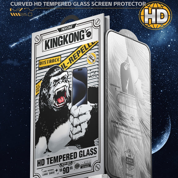 For iPhone 16 Pro WK WTP-087 Space King Kong 9D Curved HD Tempered Glass Screen Protector