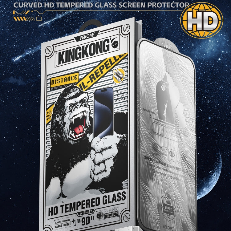 For iPhone 16 Pro WK WTP-087 Space King Kong 9D Curved HD Tempered Glass Screen Protector