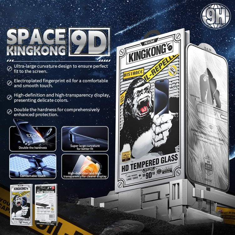 For iPhone 16 Pro WK WTP-087 Space King Kong 9D Curved HD Tempered Glass Screen Protector - free shipping - PMC Jewellery - Order now!