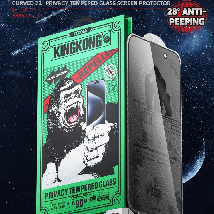 For iPhone 16 Pro Max WK WTP-088 Space King Kong 9D Curved 28 Degree Privacy Tempered Glass Film