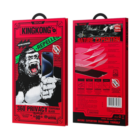 For iPhone 16 Pro WK WTP-089 Space King Kong 9D Curved 360 Degree Privacy Tempered Glass Film