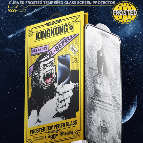 For iPhone 16 Pro WK WTP-090 Space King Kong 9D Curved Frosted Tempered Glass Film