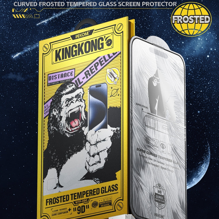 For iPhone 16 / 15 WK WTP-090 Space King Kong 9D Curved Frosted Tempered Glass Film