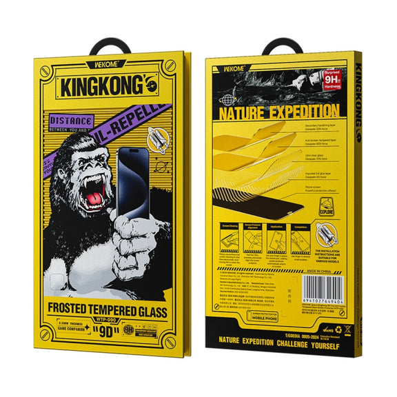 For iPhone 16 / 15 WK WTP-090 Space King Kong 9D Curved Frosted Tempered Glass Film