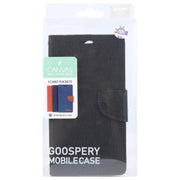 For iPhone 16 Pro GOOSPERY CANVAS DIARY Fabric Texture Flip Leather Phone Case(Black)