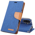 For iPhone 16 Plus GOOSPERY CANVAS DIARY Fabric Texture Flip Leather Phone Case(Blue) - iPhone 16 Plus Cases by GOOSPERY | Online Shopping South Africa | PMC TechLife | Buy Now Pay Later Mobicred