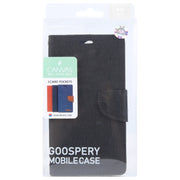For iPhone 16 GOOSPERY CANVAS DIARY Fabric Texture Flip Leather Phone Case(Black)