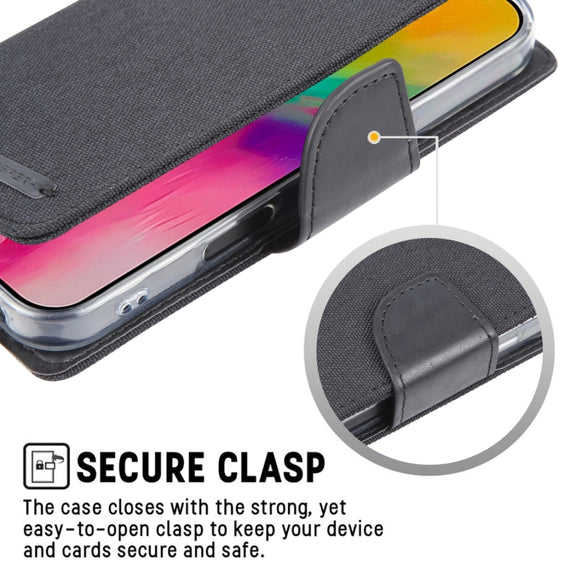 For iPhone 16 Plus GOOSPERY CANVAS DIARY Fabric Texture Flip Leather Phone Case(Blue)