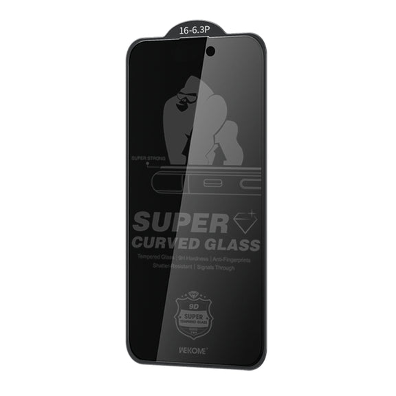 For iPhone 16 Pro WK WTP-092 King Kong 6D Curved 28 Degree Privacy Tempered Glass Film