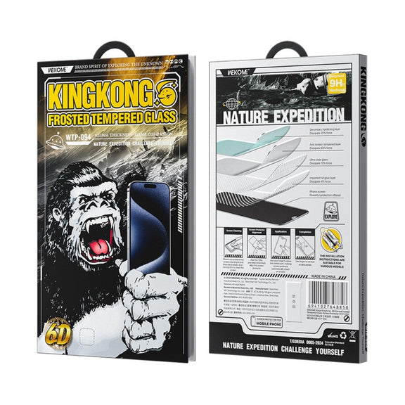 For iPhone 16 Pro Max WK WTP-094 King Kong 6D Curved Frosted Tempered Glass Film