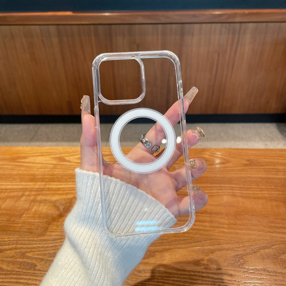 For iPhone 16 Plus Clear Acrylic TPU MagSafe Phone Case(Transparent)