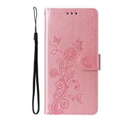 For Redmi K70 Ultra Embossed Butterfly Flowers Leather Phone Case(Rose Gold)