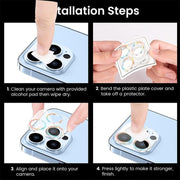 For iPhone 16 / 16 Plus Glitter Ring Tempered Glass Camera Lens Film(Gold)
