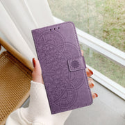 For Motorola Edge 2024 Flower Embossed Leather Phone Case(Purple)