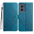 For Motorola Edge 2024 Flower Embossed Leather Phone Case(Blue) - Motorola Cases by PMC Jewellery | Online Shopping South Africa | PMC Jewellery | Buy Now Pay Later Mobicred