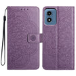 For Motorola Moto G Play 2024 Flower Embossed Leather Phone Case(Purple) - Motorola Cases by PMC Jewellery | Online Shopping South Africa | PMC Jewellery | Buy Now Pay Later Mobicred