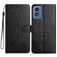 For Motorola Moto G Play 2024 Flower Embossed Leather Phone Case(Black) - Motorola Cases by PMC Jewellery | Online Shopping South Africa | PMC Jewellery | Buy Now Pay Later Mobicred