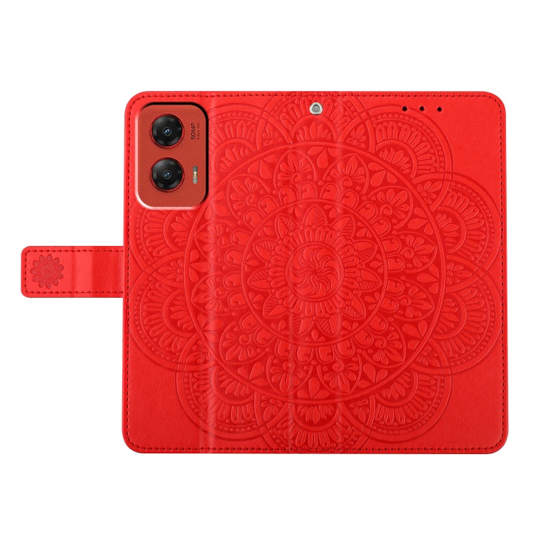 For Motorola Moto G Stylus 5G 2024 Flower Embossed Leather Phone Case(Red)