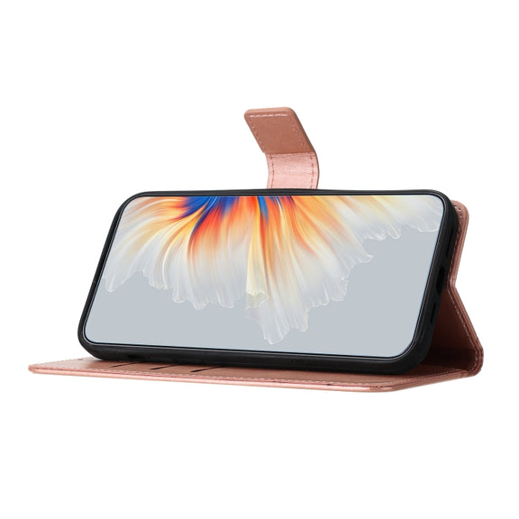 For Motorola Moto G Stylus 5G 2024 Flower Embossed Leather Phone Case(Rose Gold)
