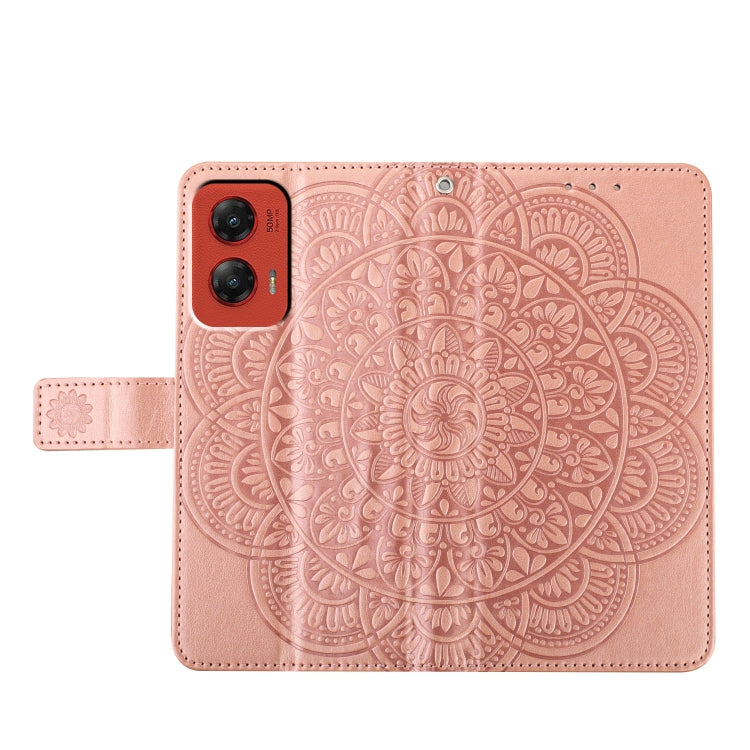 For Motorola Moto G Stylus 5G 2024 Flower Embossed Leather Phone Case(Rose Gold)