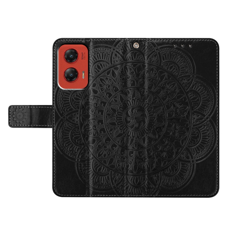 For Motorola Moto G Stylus 5G 2024 Flower Embossed Leather Phone Case(Black)