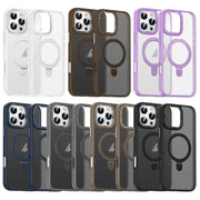 For iPhone 16 Pro Max Skin Feel MagSafe Magnetic Holder Phone Case(Transparent)