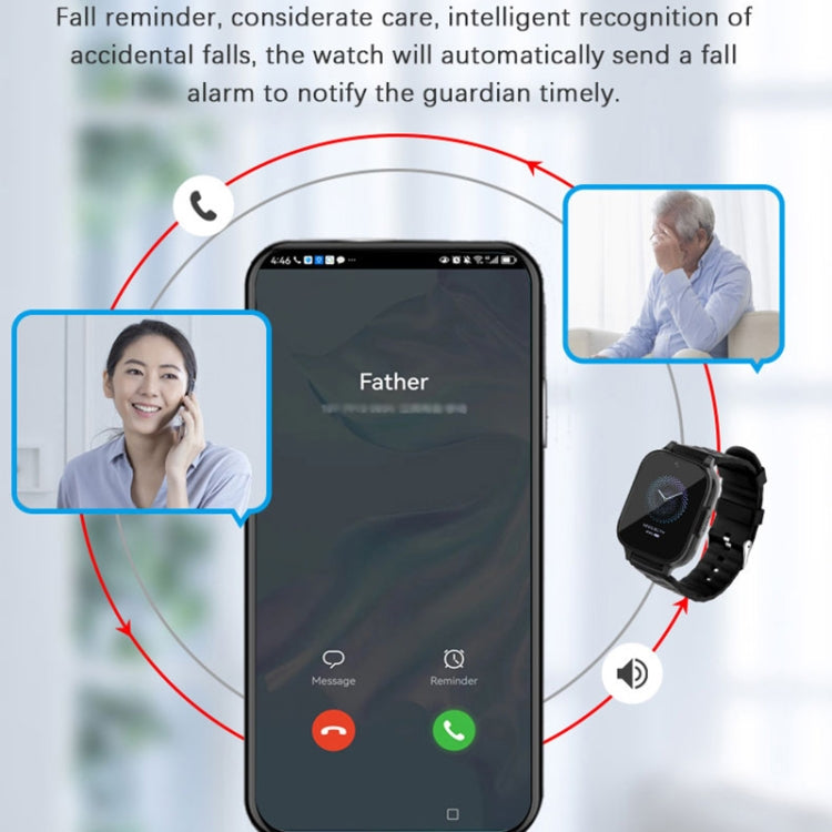 RF-V52-A 1.85 inch Screen GPS Smart Tracker WatchBand Support SOS Call / Wellness Tracking For Asia / Europe / Africa / Australia(Black)