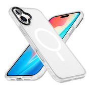 For iPhone 16 Plus Frosted Skin Feel MagSafe Transparent Phone Case(White)