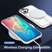 For iPhone 16 Frosted Skin Feel MagSafe Transparent Phone Case(White)