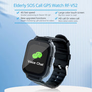 RF-V52-B 1.85 inch Screen GPS Smart Tracker WatchBand Support SOS Call / Wellness Tracking For North America / South America(Black)