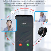RF-V52-B 1.85 inch Screen GPS Smart Tracker WatchBand Support SOS Call / Wellness Tracking For North America / South America(Black)