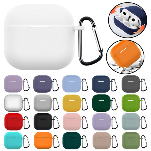 For AirPods 4 Silicone Earphone Protective Case with Hook(Pink)